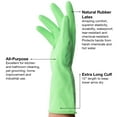 thumbnail image 3 of ForPro Natural Rubber Gloves, 6 Pairs Reusable Multi-Purpose Household Cleaning Gloves with Soft Inner Lining, Waterproof & Chemical-Resistant, Lime Zest, Medium, 3 of 7