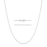 Sterling Silver Over Stainless Steel 1.5mm Thin Cable Link Chain Necklace, 14-30 inch