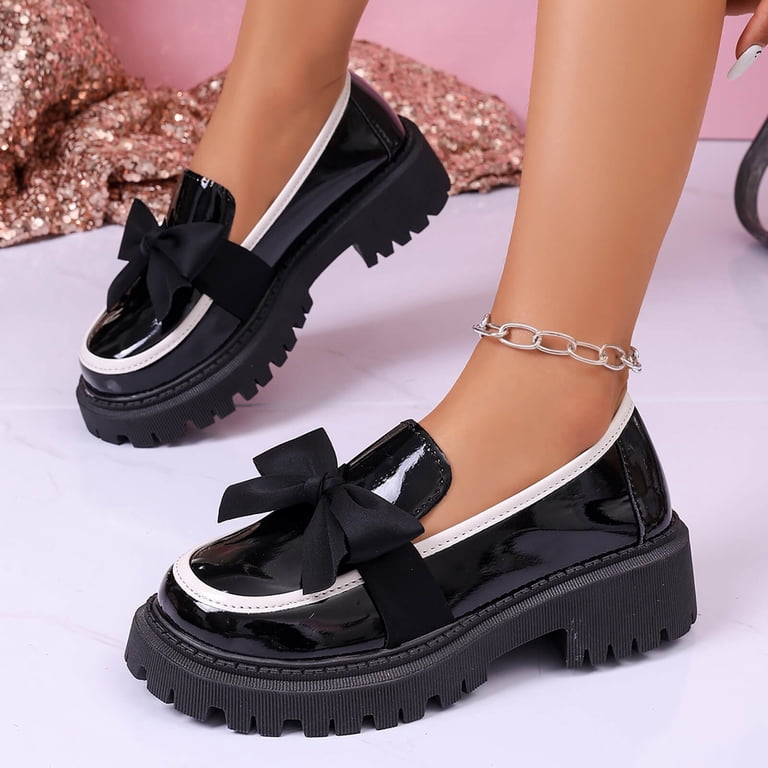 School Platform Shoes Teen Leather