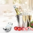thumbnail image 2 of HYZ Champagne Stoppers - Stainless Steel Sparkling Wine Bottle Stopper with Pure Silicone Air Tight Seal - Professional Wine Saver for Champagne，Prosecco and Cava (2Pack Chrome), 2 of 8