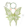 thumbnail image 4 of Alas de hada para adultos y niños, ligeras, accesorios para disfraz de Halloween, vestido elegante Verde, 4 of 8