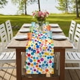 thumbnail image 3 of Colorful Polka Dot Short Table Runner 36 Inches Long,Rainbow Polka Dots Watercolor Cotton Linen Table Runners Dresser Scarves,Fabric Tabletop Scarf Furniture Cover for Home Dinner Party Decor 13"x36", 3 of 8