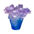 thumbnail image 2 of Jarrón de cristal con flores, centro de mesa, florero decorativo con arreglo floral Azul, 2 of 9