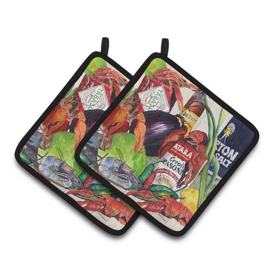 Carolines Treasures Louisiana Spices Pair of Pot Holders, 7.5 x 3 x 7.5 in.
