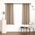thumbnail image 2 of BalsaCircle 2 Taupe 52x64" Faux Linen Sheer Curtains Chrome Grommets Window Treatments Decorations, 2 of 8