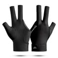 thumbnail image 1 of Open Finger Billiard Pool Gloves Adjustable Sticker Polyester Snooker Billiards Gloves Smooth Soft Reusable Training Accessories Black, 1 of 6