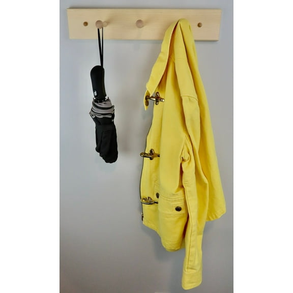 Unfinished Shaker Peg Coat Hat Rack 18"