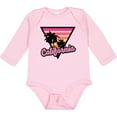 thumbnail image 3 of Inktastic California with Triangle and Palm Trees Boys or Girls Long Sleeve Baby Bodysuit, 3 of 5