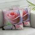 thumbnail image 3 of Pink Rose with Paint Splashes' Floral Throw Cushion Pillow Cover for Living Room, Sofa, 3 of 7