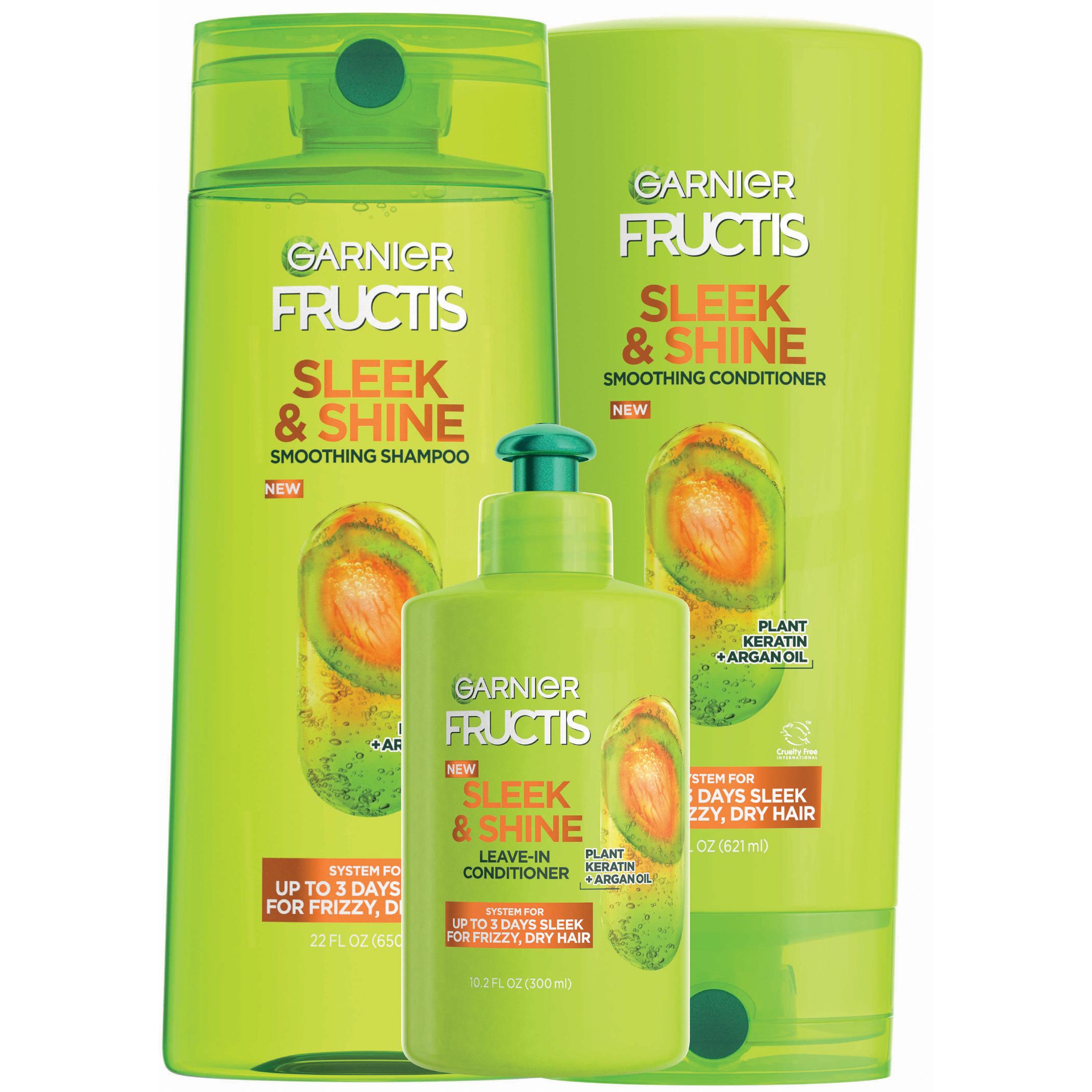 ($16 Value) Garnier Fructis Sleek & Shine Shampoo Conditioner and Treatment Gift Set, Holiday Kit - image 2 of 4