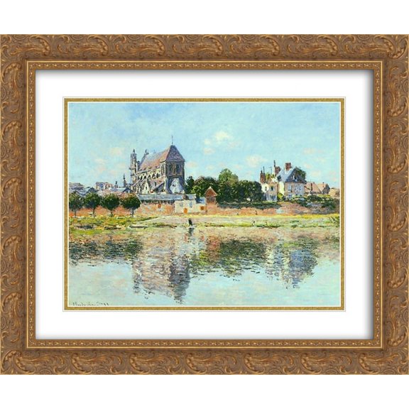 Claude Monet 2x Matted 24x20 Gold Ornate Framed Art Print 'View of the Church at Vernon'