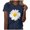 Blue, variant on Birdeem Womens Round-Neck Blouses Short Sleeved T Shirts Daisy Flower Print Top