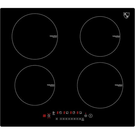 K&H 4 Burner 24 Inch Built-in Induction Electric Stove Top Ceramic Cooktop Touch Control 240V 6000W IN24-6004