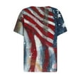 thumbnail image 5 of UVEASISHA Sequin Printed Tops for Women Short Sleeve American Flag Henley Shirt USA Independence Day Patriotic Tshirt Multicolor S, 5 of 5