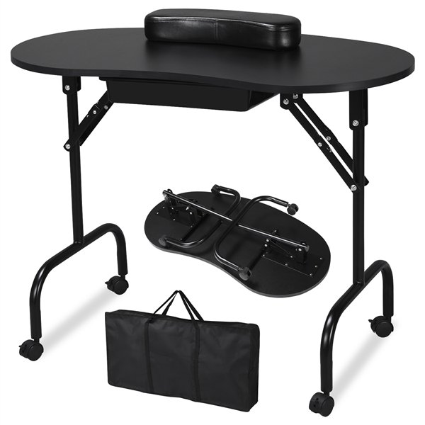 Yaheetech Manicure Table Nail Portable Folding Beautician Desk Workstation W Bag Walmart Com Walmart Com
