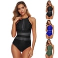 thumbnail image 2 of Coofit Maillot de Bain une Pièce pour Femmes à Col Montant et Tour de Cou, Maillot de Plage, 2 of 8