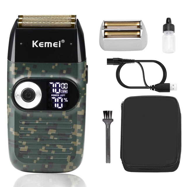Afeitadora eléctrica Kemei Foil Professional para hombre con recortadora de calvos