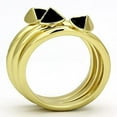 thumbnail image 3 of IP Gold(Ion Plating) Stainless Steel Ring with Epoxy in Jet for Women Jet Stone Color Style TK876 Size 5, 3 of 4