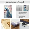 thumbnail image 6 of ZHONGYUTONG Blue Peacock Wall Art Beautiful Animal Canvas Prints Elegant Proud Peacock Picture Living Room Bathroom Bedroom Decor Frame (20" x 30"), 6 of 6