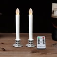 thumbnail image 4 of 2 Pack LED Window Candles Flameless Taper Candles with Remote and Timer,White Base Holiday Wedding Party Decorations, 4 of 7