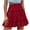 Red, variant on Women's Cotton Linen Mini Skirts Elastic Waist Ruffle A-Line Flared Skirts Summer Casual Boho Flowy Short Skirt