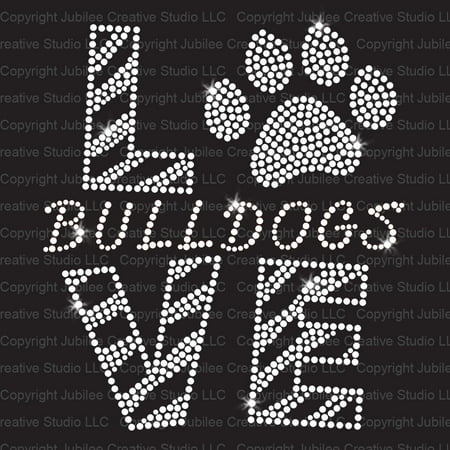 - Love Bulldogs Clear Iron On Rhinestone Transfer