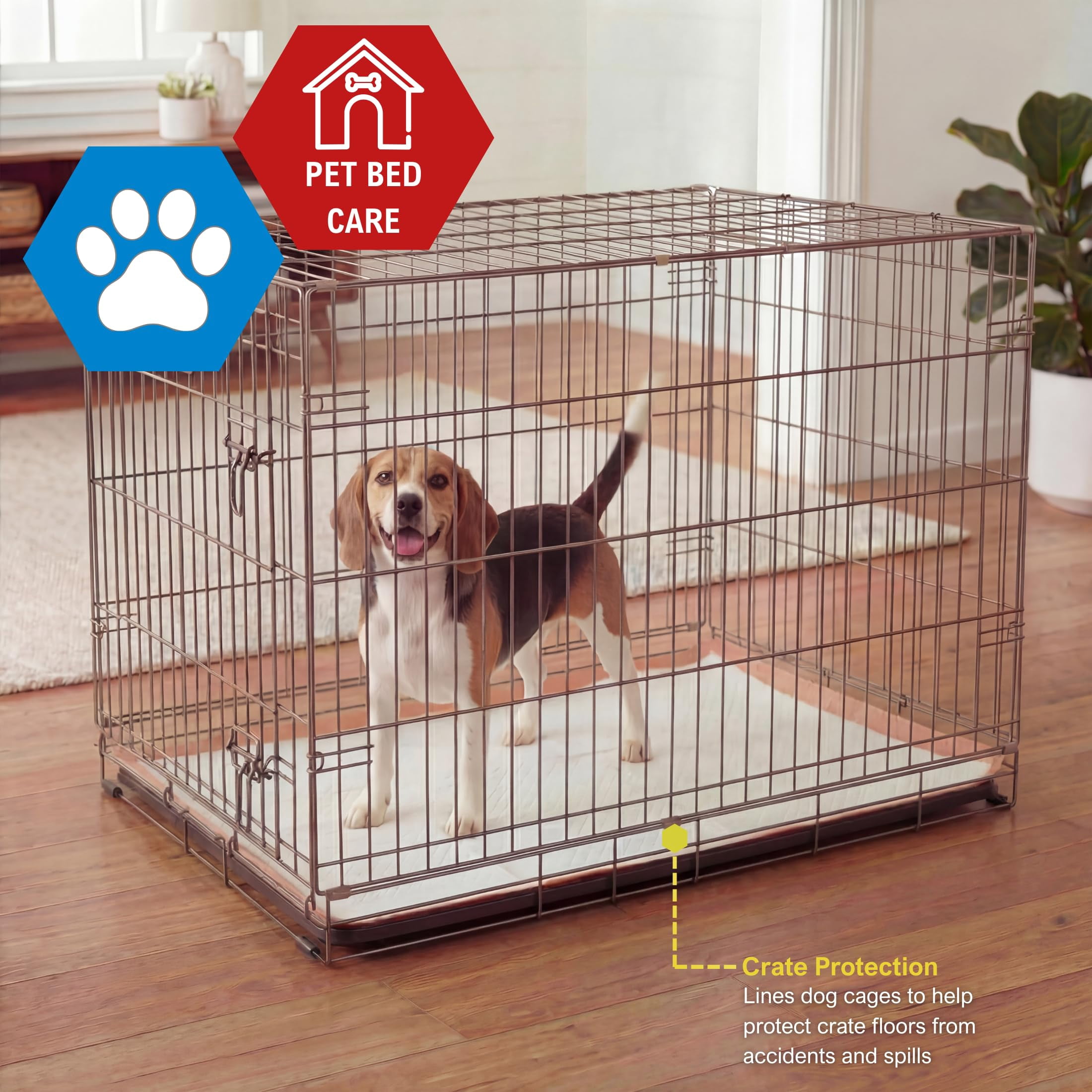 MED PRIDE Dog Training Pads with Adhesive Tabs & Attractant, 30 Count Puppy Pee Pads, 30 x 30 Inch Extra Large Disposable Potty Pads, 6-Layer Ultra Absorbent Leakproof Waterproof Pet Pads