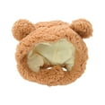 thumbnail image 4 of Gorro de invierno para mascotas, disfraz de gato, gorro de oso cálido, vestido ajustable, orejas de perro pequeñas y cálidas Café, 4 of 8