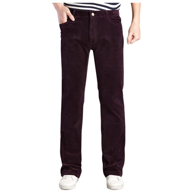 Pantalon en Velours Côtelé Évasé Extensible Vintage Années 70 pour Hommes Jeans Rétro