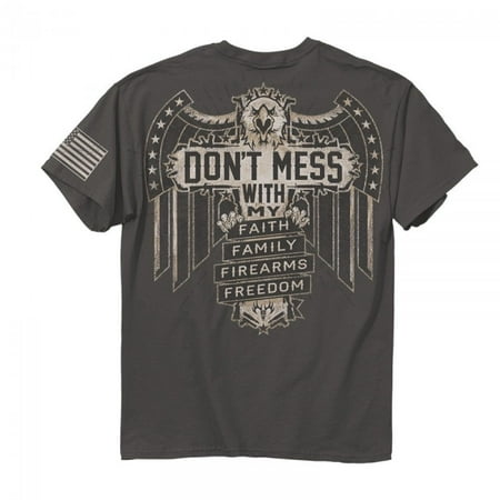- Don't Mess America USA Flag NRA Family Freedom Faith Buck Wear T Shirt 2036 (Regular,M)