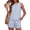 Light Blue, variant on Women 2 Piece Outfit Sets Summer Checkered Print Crew Neck Sleeveless Blouse Drawstring Shorts with Pockets Lounge & Business Outfits for Shopping Working