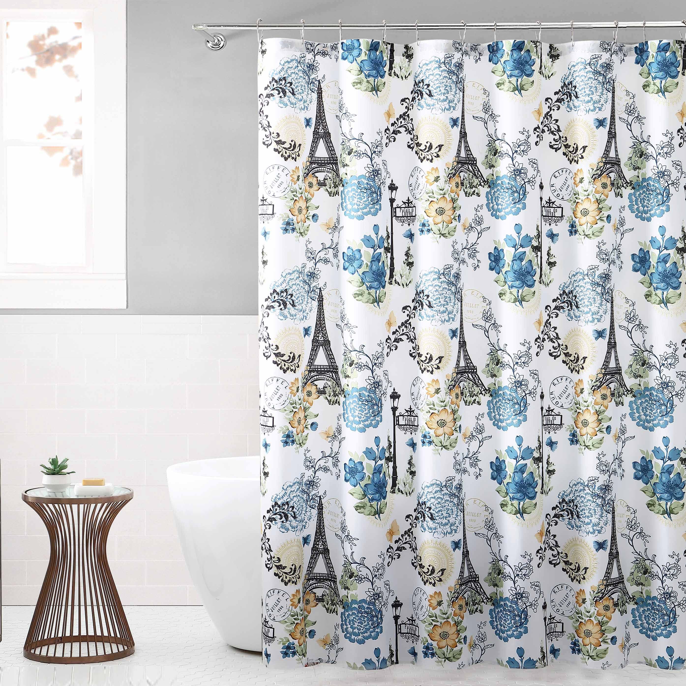 Flying Umbrella Paris Fabric Shower Curtain Polyester Set for Bathroom Decor MAt 