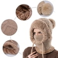 thumbnail image 3 of HJYCHN Winter Hats for Women Knitted Hat with Face and Neck Warmer Windproof Warm Cap for Winter Cycling Womens Winter Hat Khaki One Size, 3 of 4