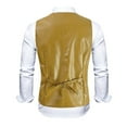 thumbnail image 6 of Fgnfyis Men's Slim Fit Leather Tank Top Stylish PU Leather Vest for Casual Wear Trendy Design for Layering and Fashion-Forward Looks Tank Top for Men Yellow XL, 6 of 8