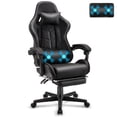 thumbnail image 4 of SOONTRANS Black Gaming Chair with Footrest, High Back Gamer Chair with Massage Lumbar Pillow, Gamer Computer Desk Chair (Black), 4 of 10