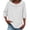 White, variant on Staron Spring Summer Tops for Women Ruffle Puff Sleeve Drawstring 3/4 Sleeve Casual Loose Round Neck Blouse, Army Green L