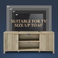 thumbnail image 4 of OAKHAM Fluted Tv Stands, Entertainment Center for 65 Inch Tv, Modern Farmhouse TV Console with Doors Cabinet, Media Console with Storage, Sunwashed Ash Oak, 4 of 11