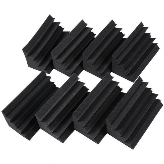 New 8 Pack of 4.6 in X 9.5 Black Soundproofing Insulation Bass Trap Acoustic Wall Foam Padding Studio Tiles (8PCS, Black)