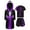 Purple, variant on Kids Boys Boxing Uniform Long Sleeve Hooded Cape Muay Thai Shorts and T-shirt Set Boxer Sky Blue 6