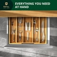 thumbnail image 4 of ROYAL CRAFT WOOD Organizador de cajones de cocina de bambú de lujo – Organizador de utensilios expandible para cajón – Soporte para utensilios y cubiertos y bandeja para cubiertos (natural 19.6" x 17", 4 of 5