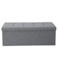 thumbnail image 6 of ZenSports 43-inch Folding Storage Ottoman Bench Linen Footrest Padded Seat, Gray, 6 of 11