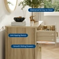 thumbnail image 4 of Beige Fluted Dresser for Bedroom, 32 Inch Wide Nightstand with Large Drawer, 3 Drawer End Table for Bedroom, Living Rooms, Offices, and Entryways, 4 of 8