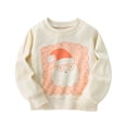thumbnail image 2 of Boys Sweatshirts Boys Christmas Print Crew Neck Hoodless Sweatshirt Long Sleeve Pullover Beige 3-4 Years, 2 of 6