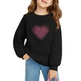 thumbnail image 3 of Sweatshirt for Girls Valentines Day Long Sleeve Tops Fashion Cute Red Love Heart Graphic Pullover Shirts (Black 3 Years), 3 of 3