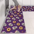 thumbnail image 2 of Kitchen Rugs Sets Of 2,Purple Skull Sunflower Pattern Anti Fatigue Kitchen Mat Rugs Non Slip Washable,Decorative Kitchen Floor Mats for Kitchen,Sink,Laundry,17"X47", 2 of 5