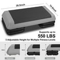 thumbnail image 4 of HooKung Adjustable Aerobic Stepper Workout Step with 4 Risers Fitness & Exercise Platform Trainer, 4 of 4