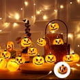 thumbnail image 5 of Halloween String Lights, Spooky Pumpkin LED Light Strings, Waterproof Lighting, Battery Operated Lights for Indoor, Outdoor Yard, Patio Halloween Party Decoration (59in 10 Lights), 5 of 6