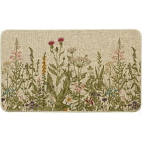 Wildflower Spring Floral Doormat, Flowers Summer Home Decor Low-Profile Switch Rug Door Mat Floor Mat for Indoor Outdoor 17x29 Inch