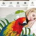 thumbnail image 3 of JEUXUS Palm Leaves Throw Blanket Parrots Plush Blanket for Kids Boys Girls Tropical Exotic Birds Sherpa Blanket Hibiscus Flowers Fuzzy Blanket for Sofa Bed Couch, Colorful Room Decor, 3 of 6