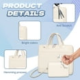 thumbnail image 4 of GJX Laptop Case 15.6 Inch,Pu Leather Computer Bag,15.6 Inch Colorblock Laptop Tote Bag for Women,Offwhite, 4 of 8